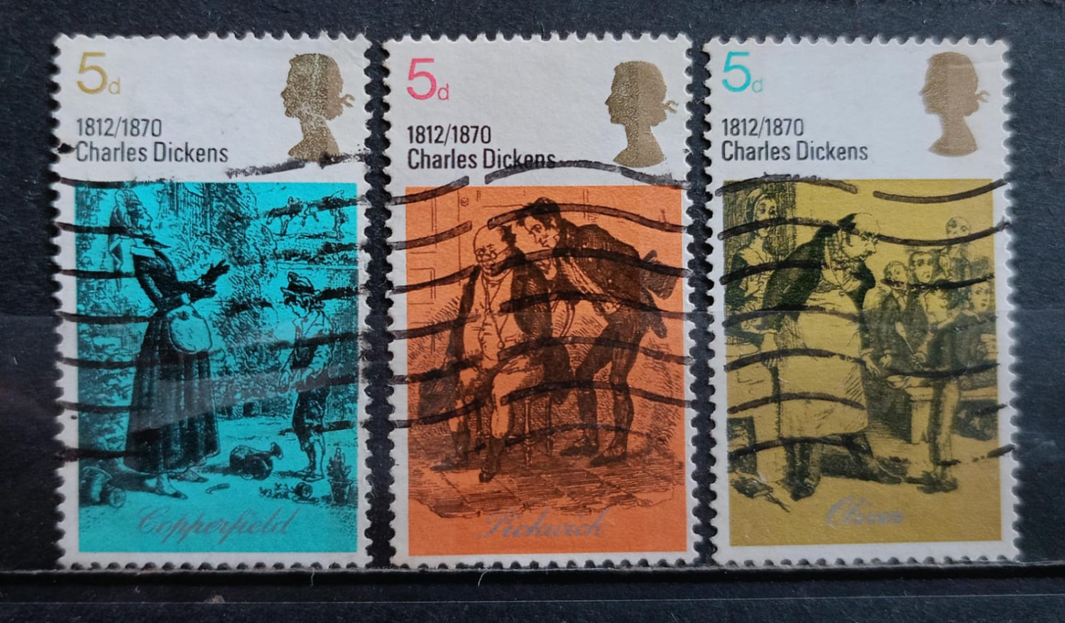 Great Britain 1970 Stamps 3V Used Set based on Charles Dickens Novels