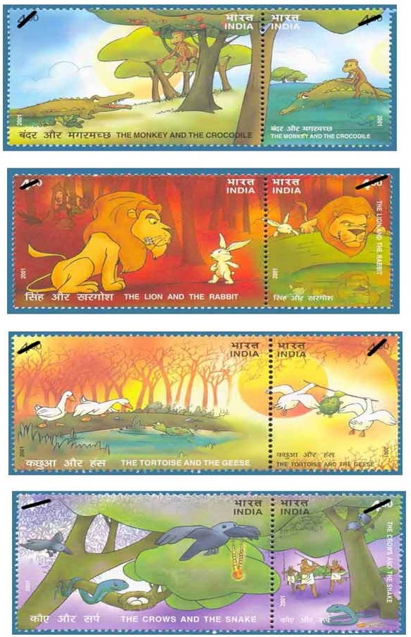 India 2001 Stories from Panchatantra Setenant MNH