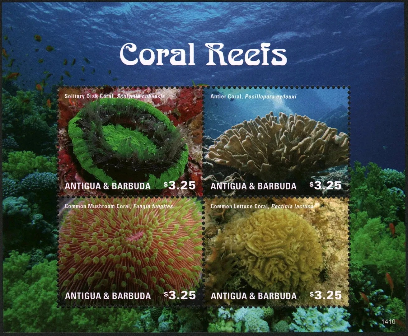 Antigua Barbuda 2016 Coral Reefs M/S MNH