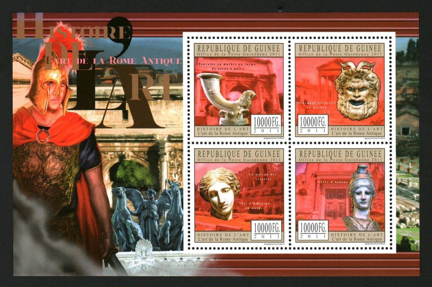 Guinee 2011 History Of Art Of Rome M/S MNH