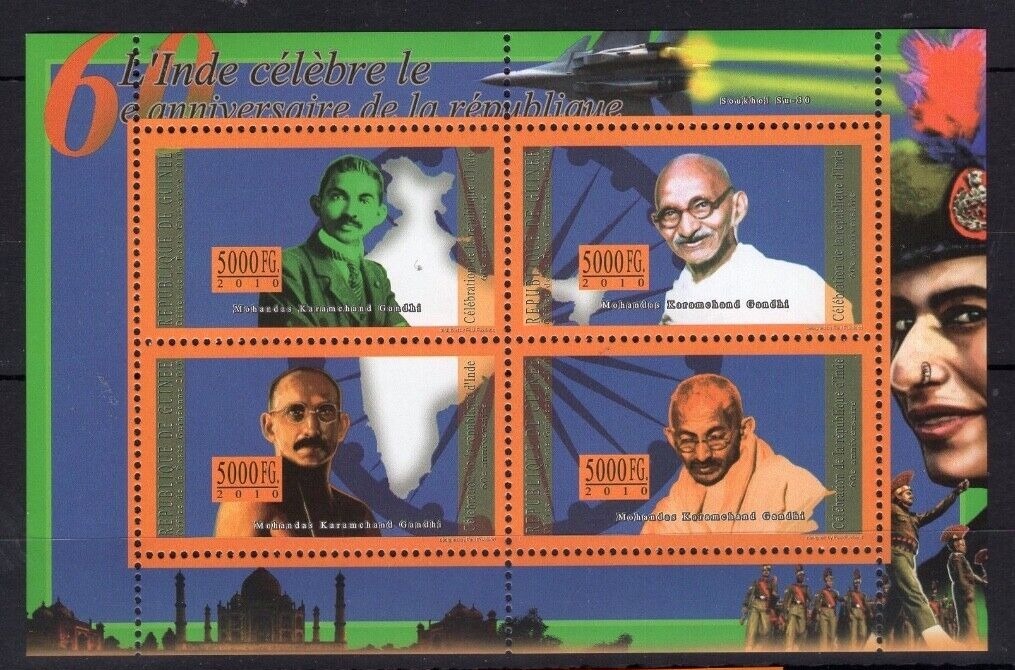 Guinee 2010 Mahatma Gandhi M/S MNH