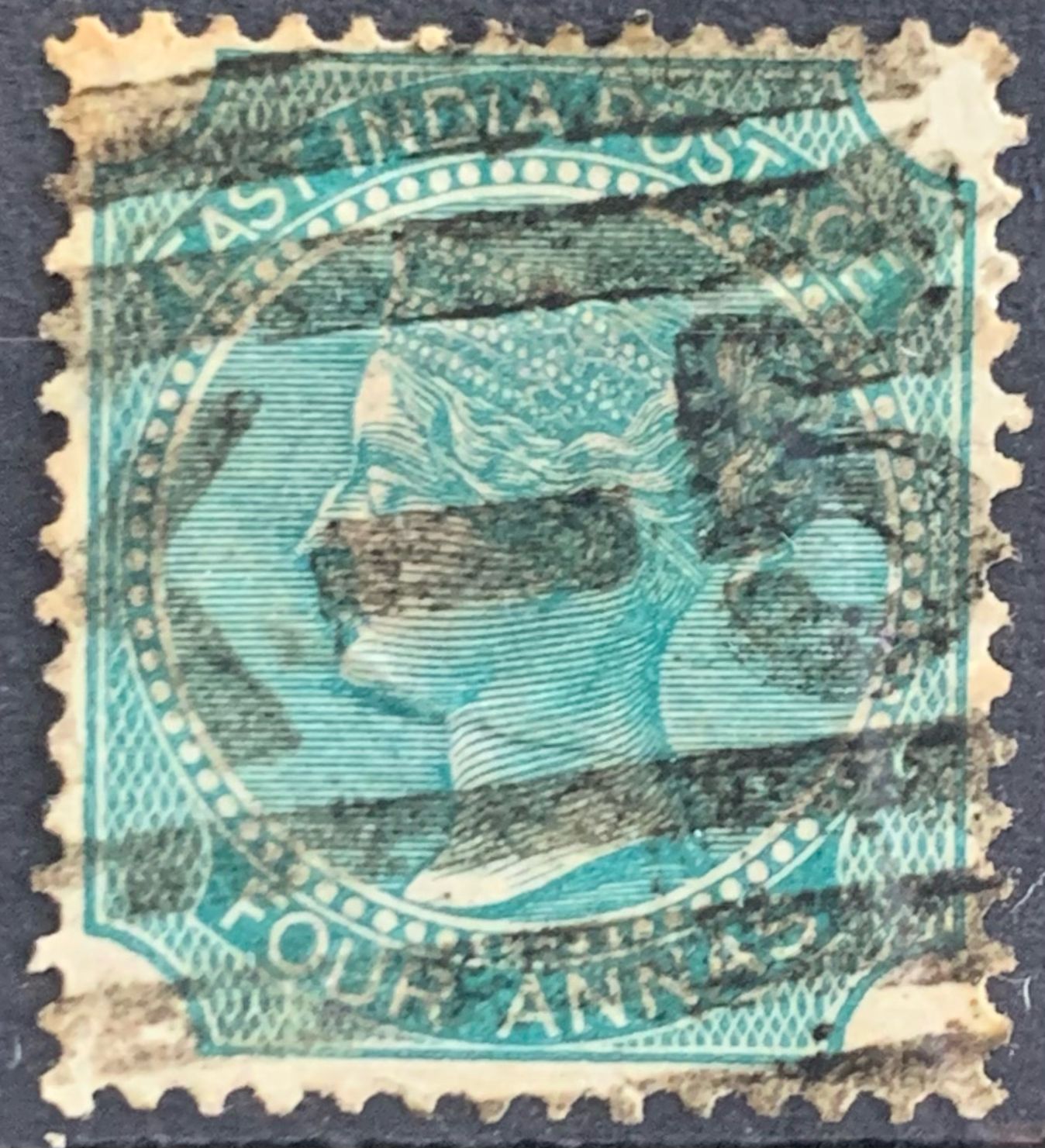 India 1866 QV 4a Used Abroad in BUSHIRE K-5 Fine Cancelled
