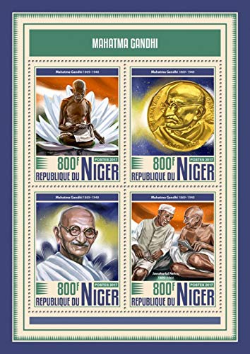 Niger 2017 Mahatma Gandhi Nehru Stamps Miniature Sheet MNH