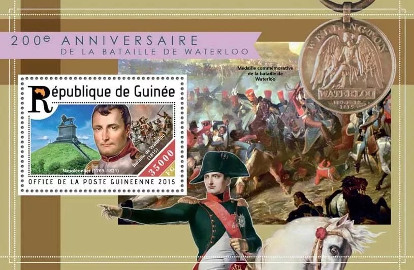 Guinee 2015 Battle of Waterloo Napoleon Famous People M/S MNH