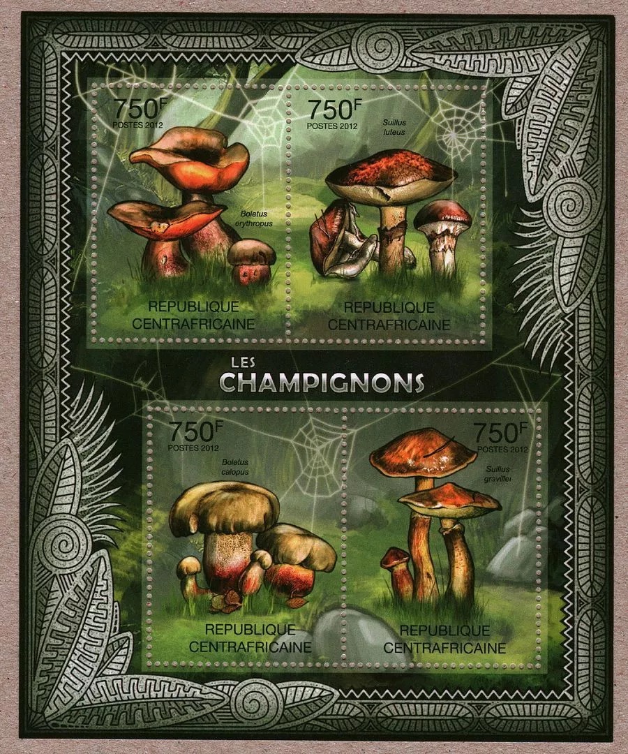 Central Africa 2012 Mushrooms M/S MNH