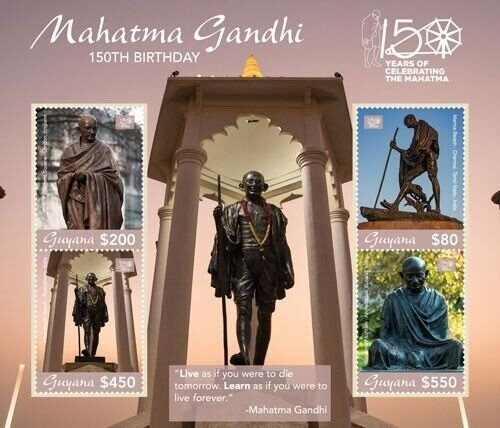 Guyana 2019 Mahatma Gandhi 150th Anniv M/S MNH