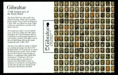 Gibraltar 2015 Black Penny M/S MNH