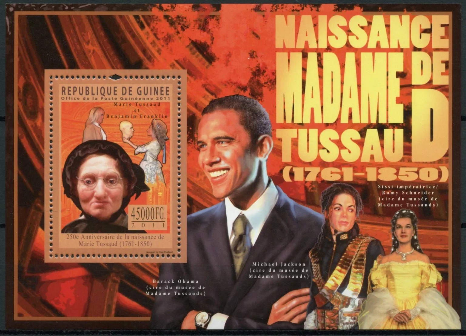 Guinee 2011 Madame Tussauds Barack Obama M/S MNH