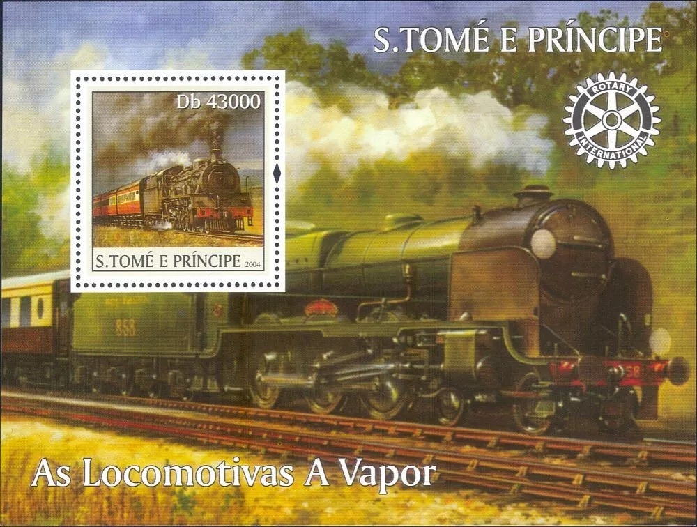 Sao Tome 2004 Steam Trains Railway M/S MNH