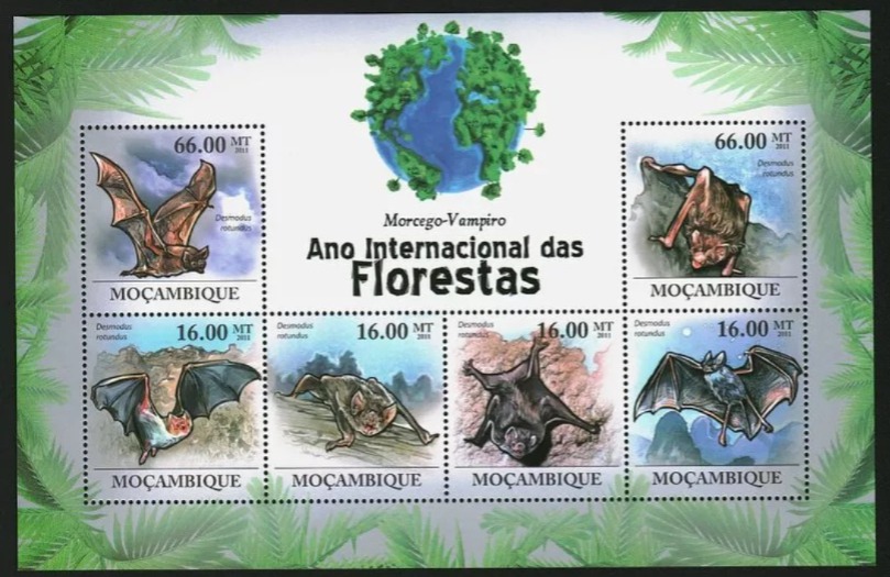 Mozambique 2011 Vampire Bat Year Of Forests M/S MNH
