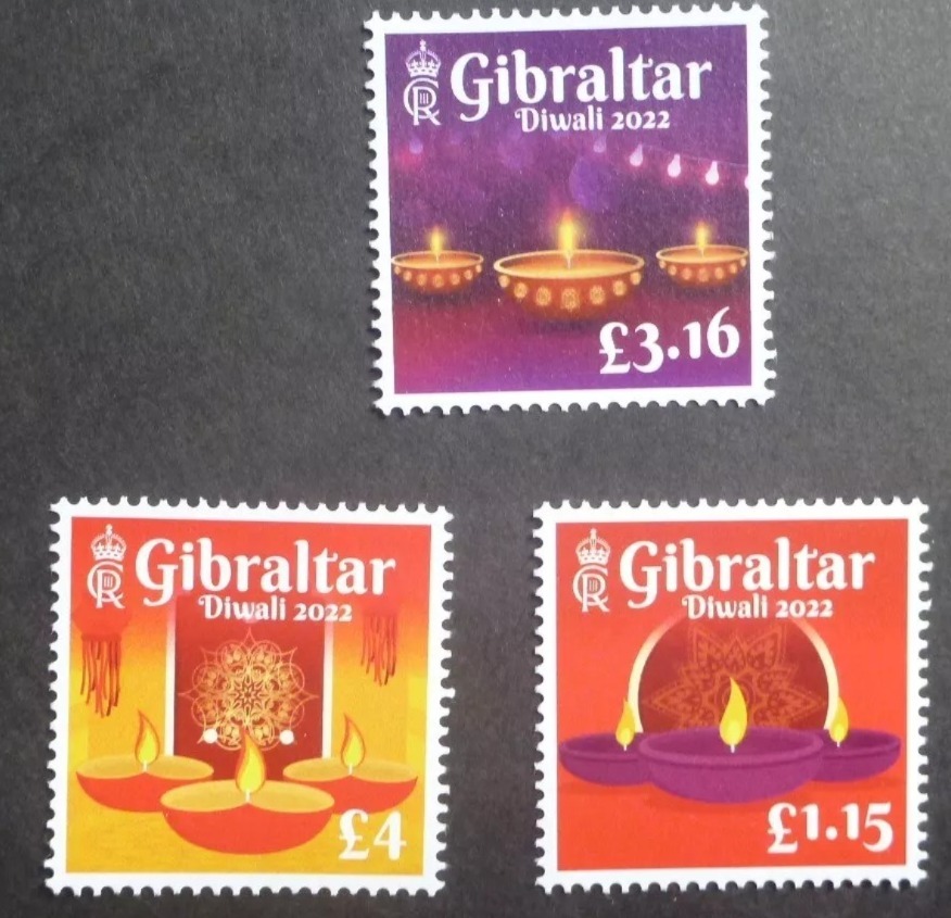 Gibraltar 2022 Diwali 3v Set stamp MNH