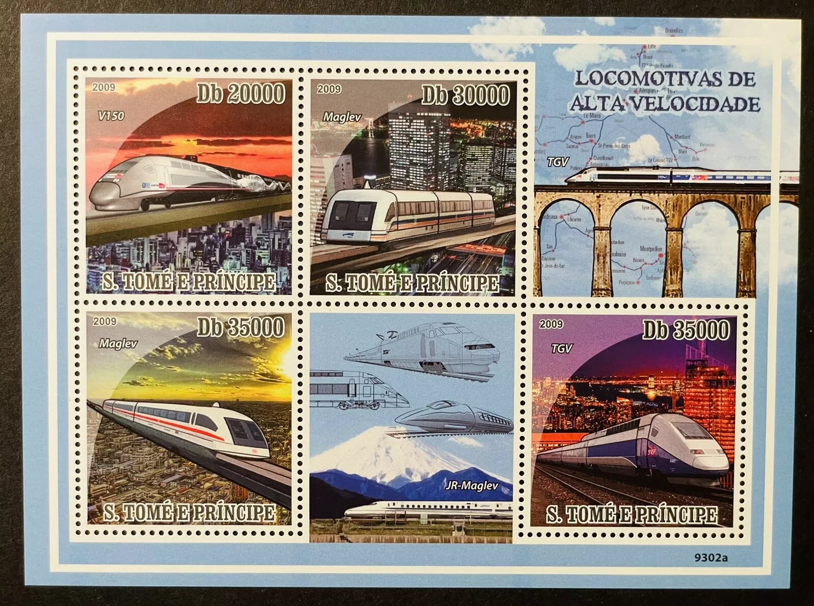 Sao Tome 2009 Train M/S MNH