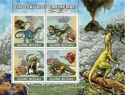 Guinea Bissau 2008 Dinosaurs & Minerals M/S MNH