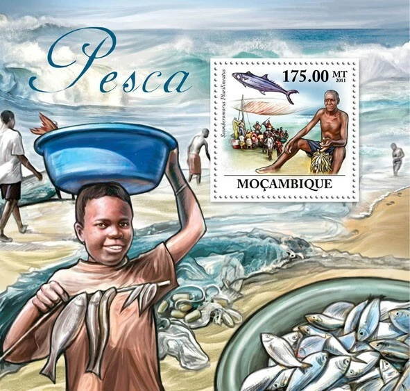 Mozambique 2011  Fishes & Fishing M/S MNH
