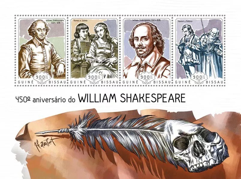 Guinea Bissau 2016 Willian Shakespeare M/S MNH