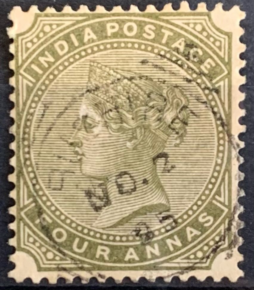 India 1882 QV 4a Used Abroad in BUSHIRE Fine Cancelled