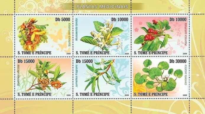 Sao Tome 2008 Medical Plants M/S MNH