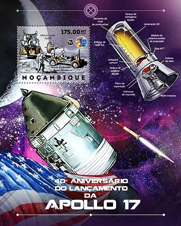 Mozambique 2012 Moon Landing Rover Space M/S MNH
