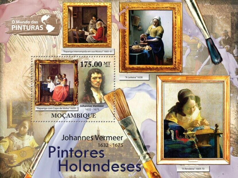 Mozambique 2011 Johannes Vermeer Painting M/S MNH