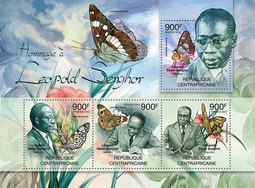 Central Africa 2012 Butterflies M/S MNH