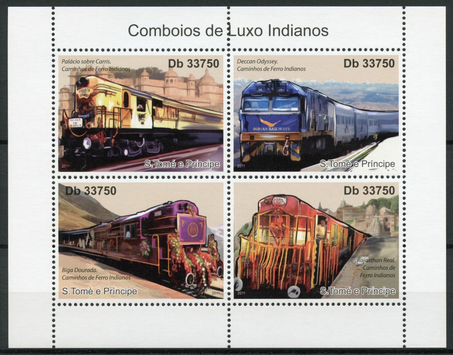 Sao Tome 2011 Trains M/S MNH