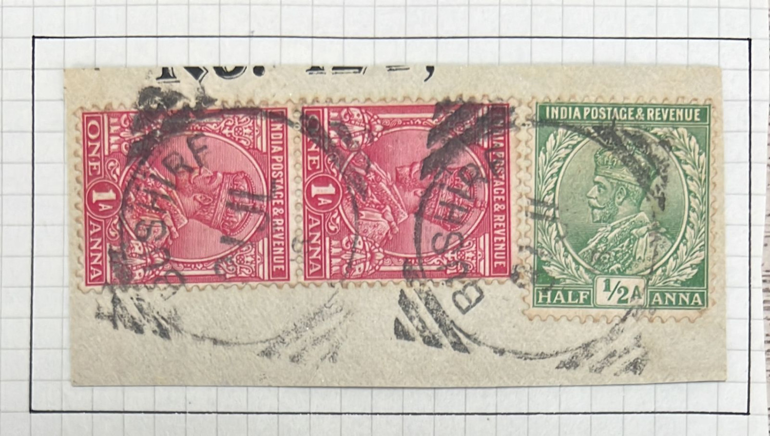 India 1922 KGV Used Abroad in Bushire with F for E Variety Scarce