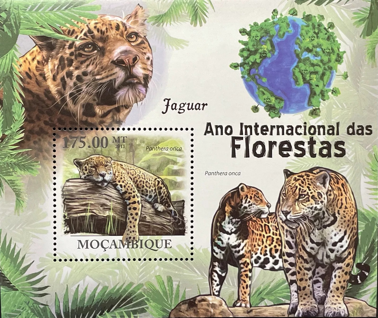 Mozambique 2011 Jaguar Wild Animals M/S MNH