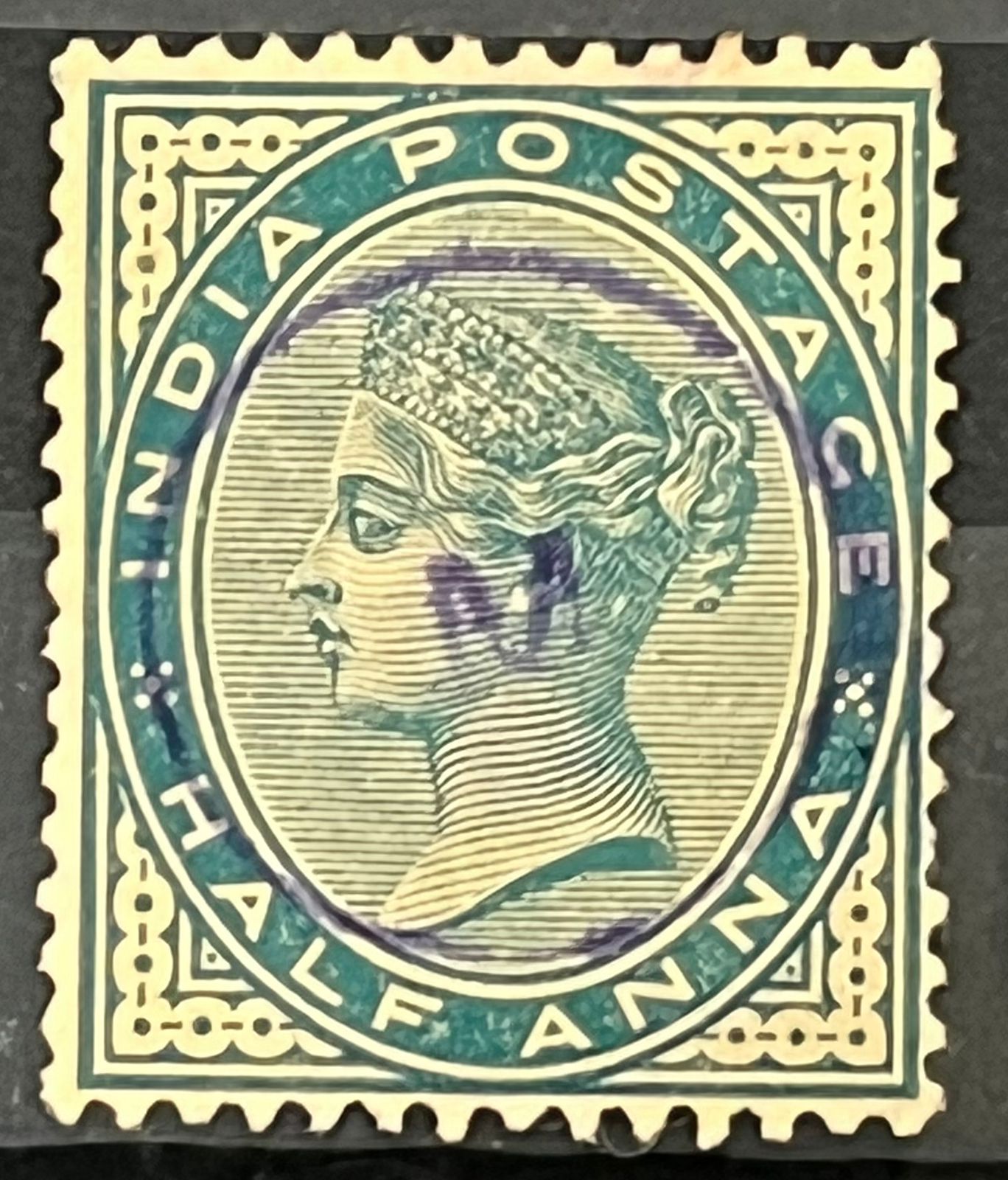 India 1885 QV 1/2a Local Overprint M in Circle Mint