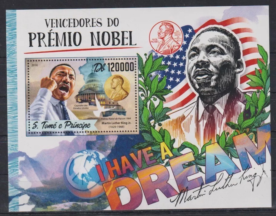 Sao Tome 2016 Nobel Prize Martin Luther King Jr M/S MNH