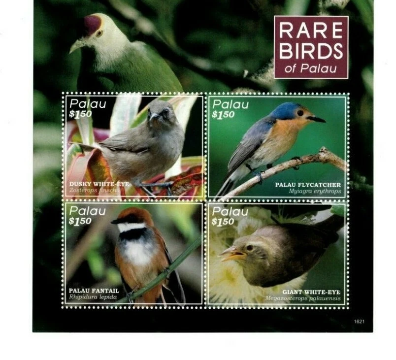 Palau 2016 Rare Birds M/S MNH