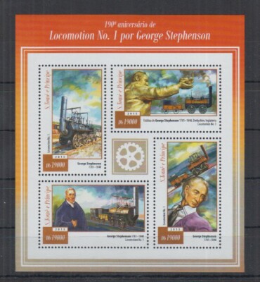 Sao Tome 2015 George Stephenson Train M/S MNH