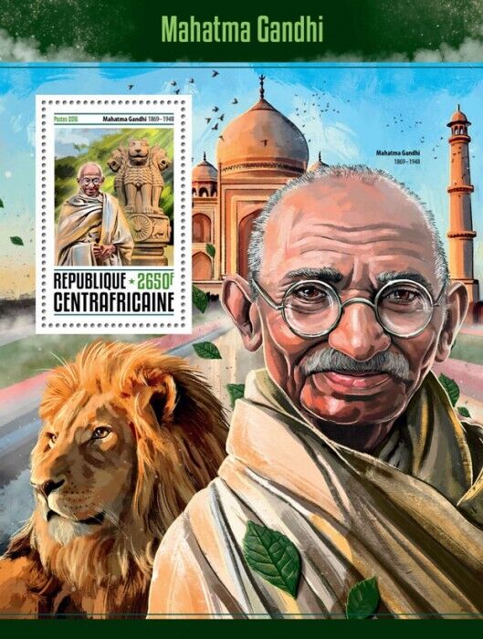 Central Africa 2016 Mahatma Gandhi M/S MNH