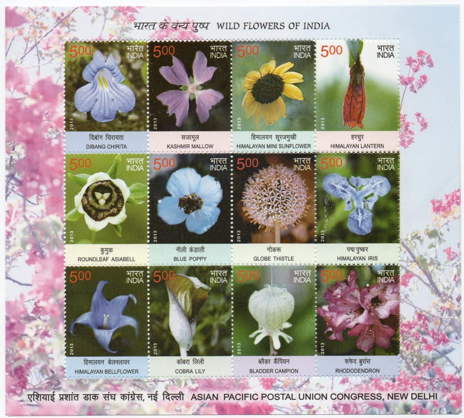 India 2013 Asian Pacific Postal Union Congress Sheetlet
