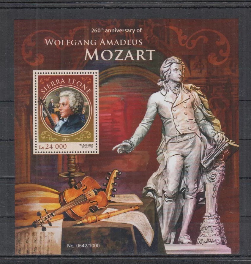 Sierra Leone 2016 Wolfgang Amadeus M/S MNH