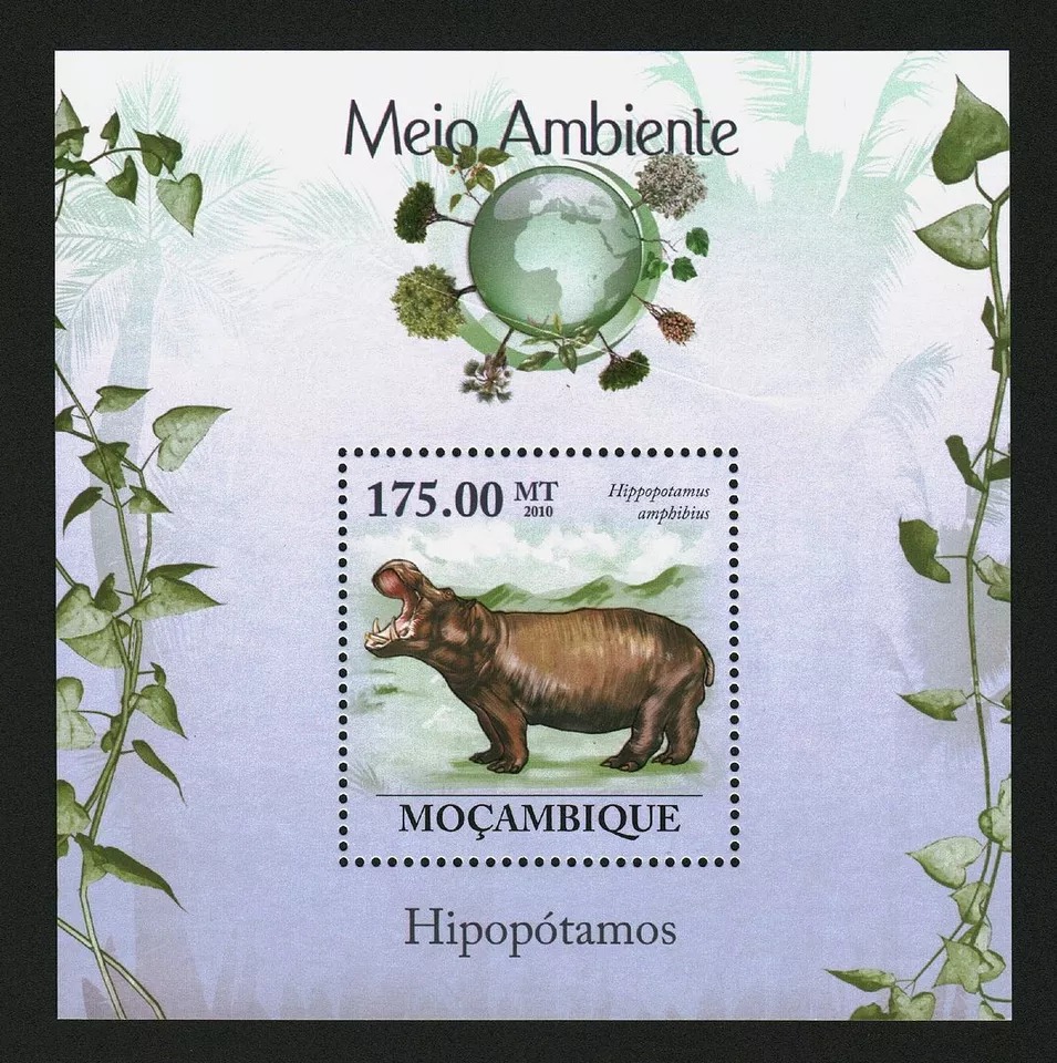 Mozambique 2010 Hippos Animals M/S HMN