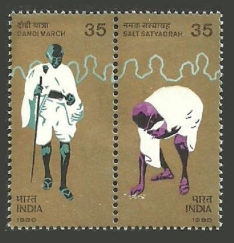 India 1980 Dandi March Setenant MNH