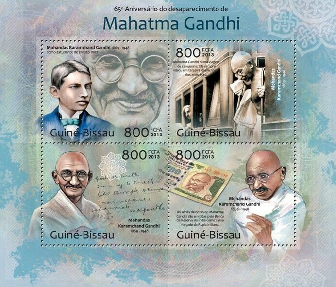 Guinea Bissau 2013 Mahatma Gandhi M/S MNH