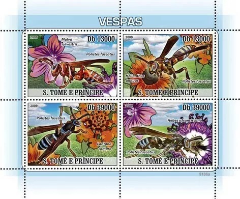 Sao Tome 2009 Flowers Bees M/S MNH
