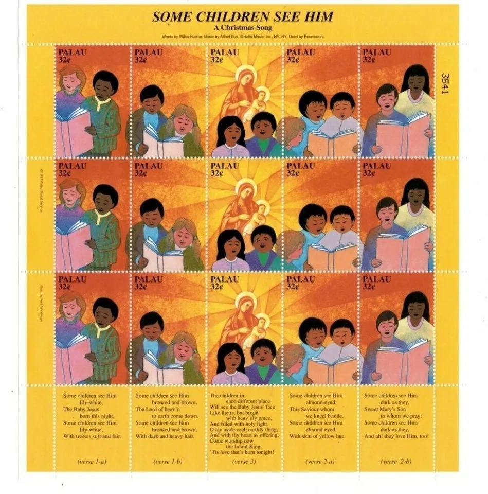 Palau 1997 Christianity Christmas Bible Big Sheet of 15 Stamps MNH