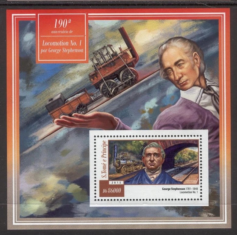 Sao Tome 2015 George Stephenson M/S MNH