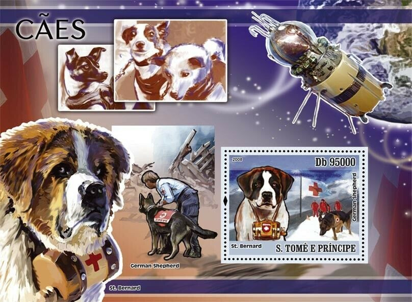 Sao Tome 2008 Dogs Red Cross  M/S MNH