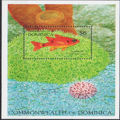 Dominica 1992 Fish Flamefish Reef Coral Marine Life Nature M/S MNH