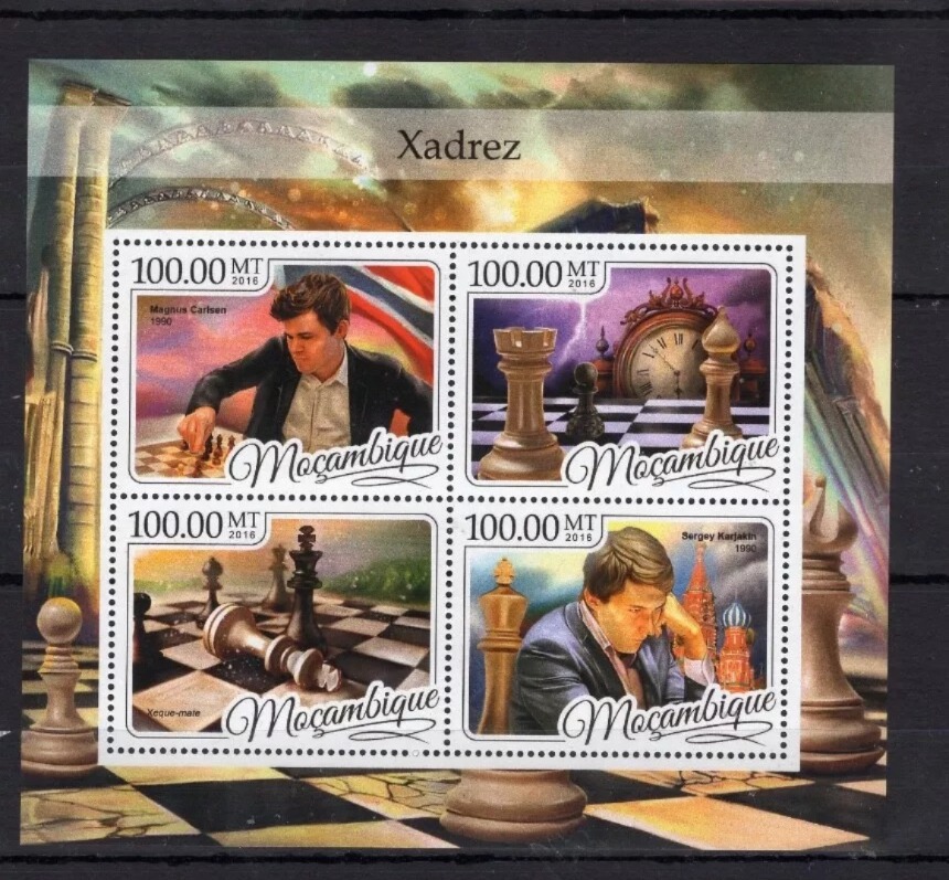 Mozambique 2016 Magnus Carlsen M/S MNH