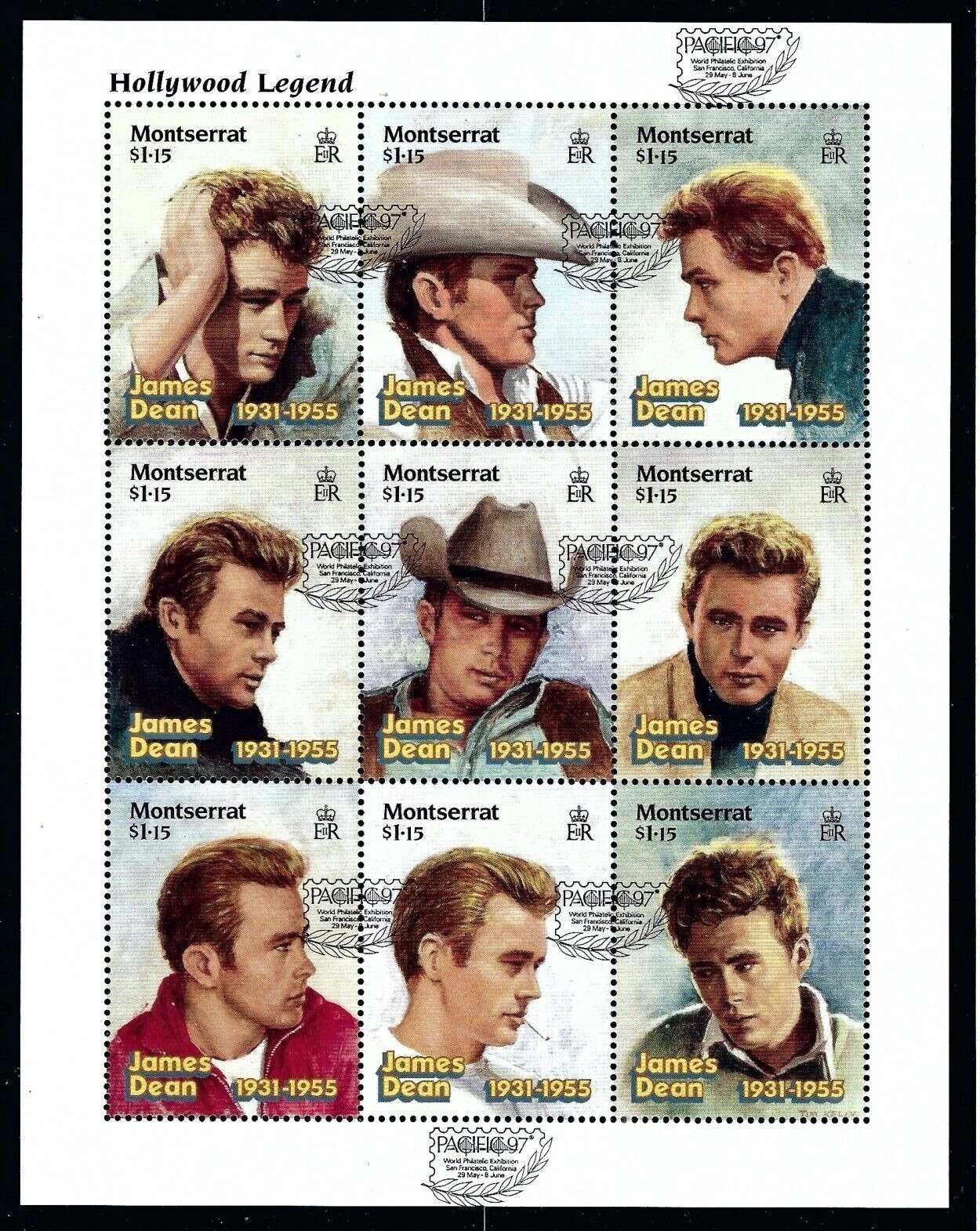 Montserrat 1996 James Dean M/S MNH