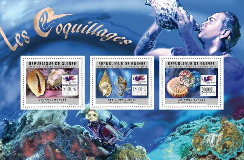 Guinee 2011 Shells M/S MNH