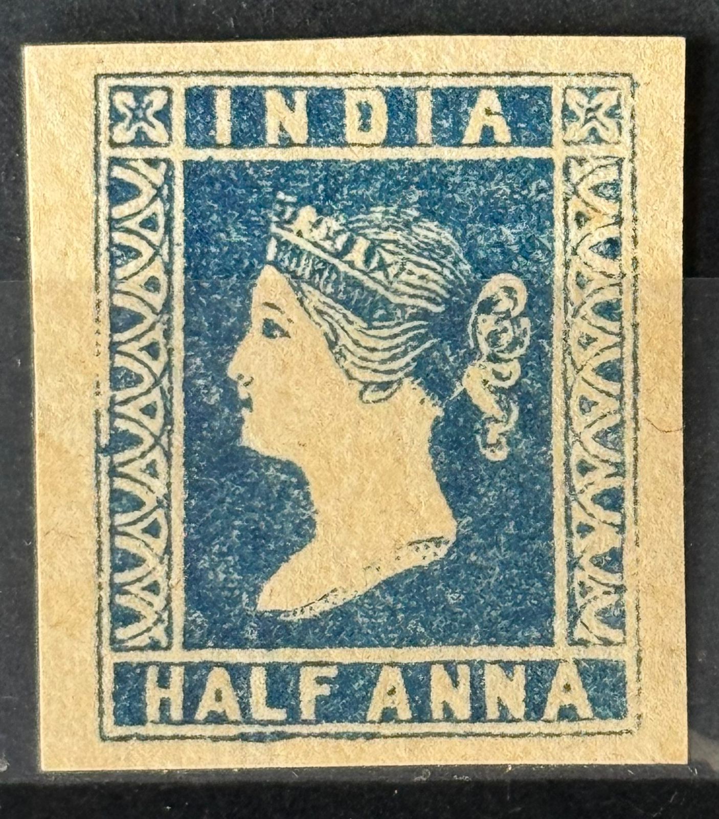 India 1854 QV DIE I SG 2 Blue 1/2a Mint SG Cat Val £275