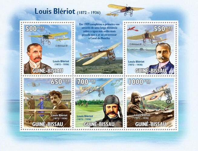 Guinea Bissau 2009 Louis Bleriot & Planes Aircraft Biplane M/S MNH