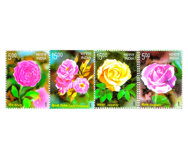 India 2007 Fragrance of Roses Horizontal Setenant MNH