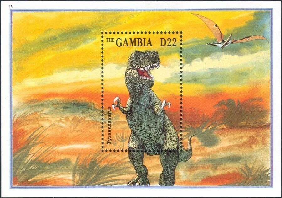 Gambia 1994 Dinosaurs Prehistoric Animals Nature Reptiles M/S MNH