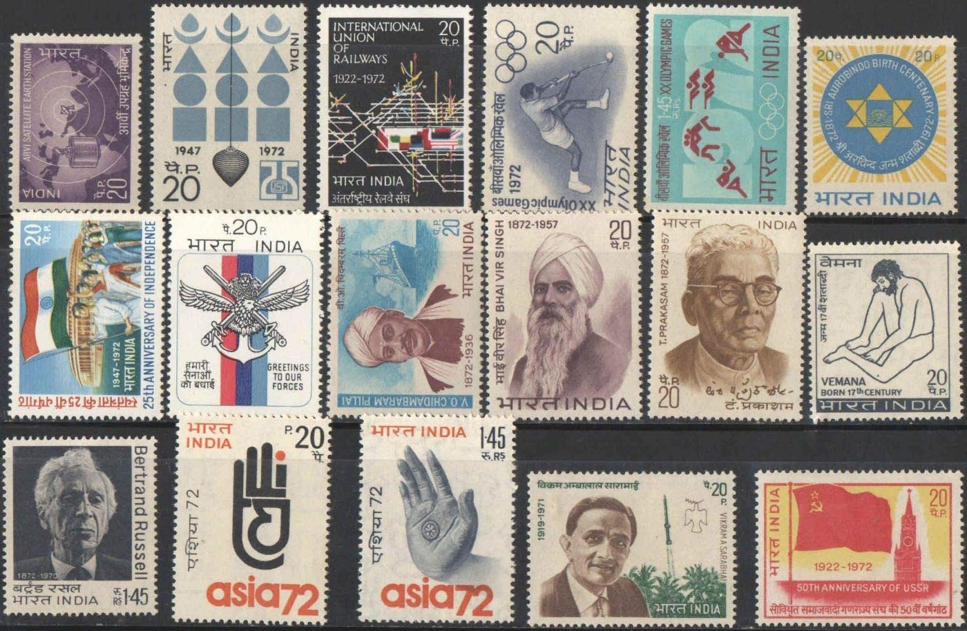 India 1972 Year Pack Complete Set MNH